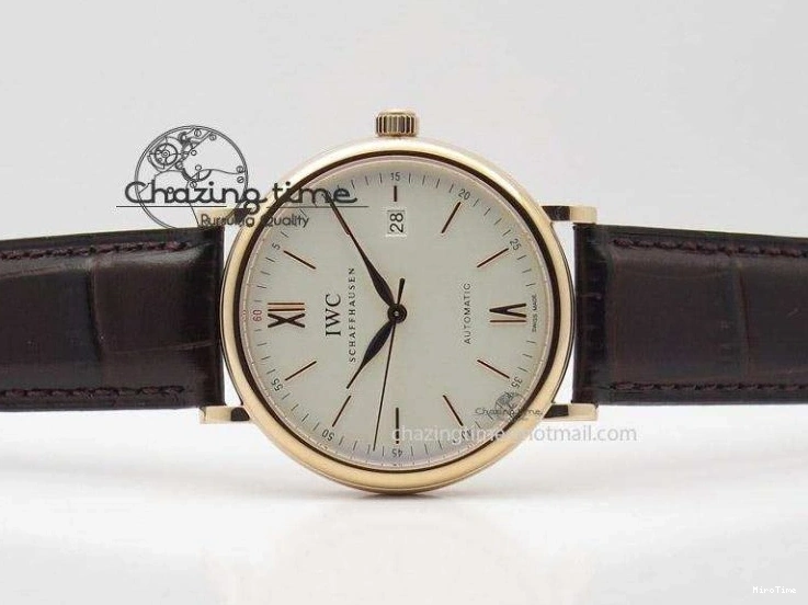 MIROTIME 0425 Modern Portofino SCHAFFHAUSEN RG MKF 1:1 V2 Best Edition White Dial On Brown Leather Strap A 7344